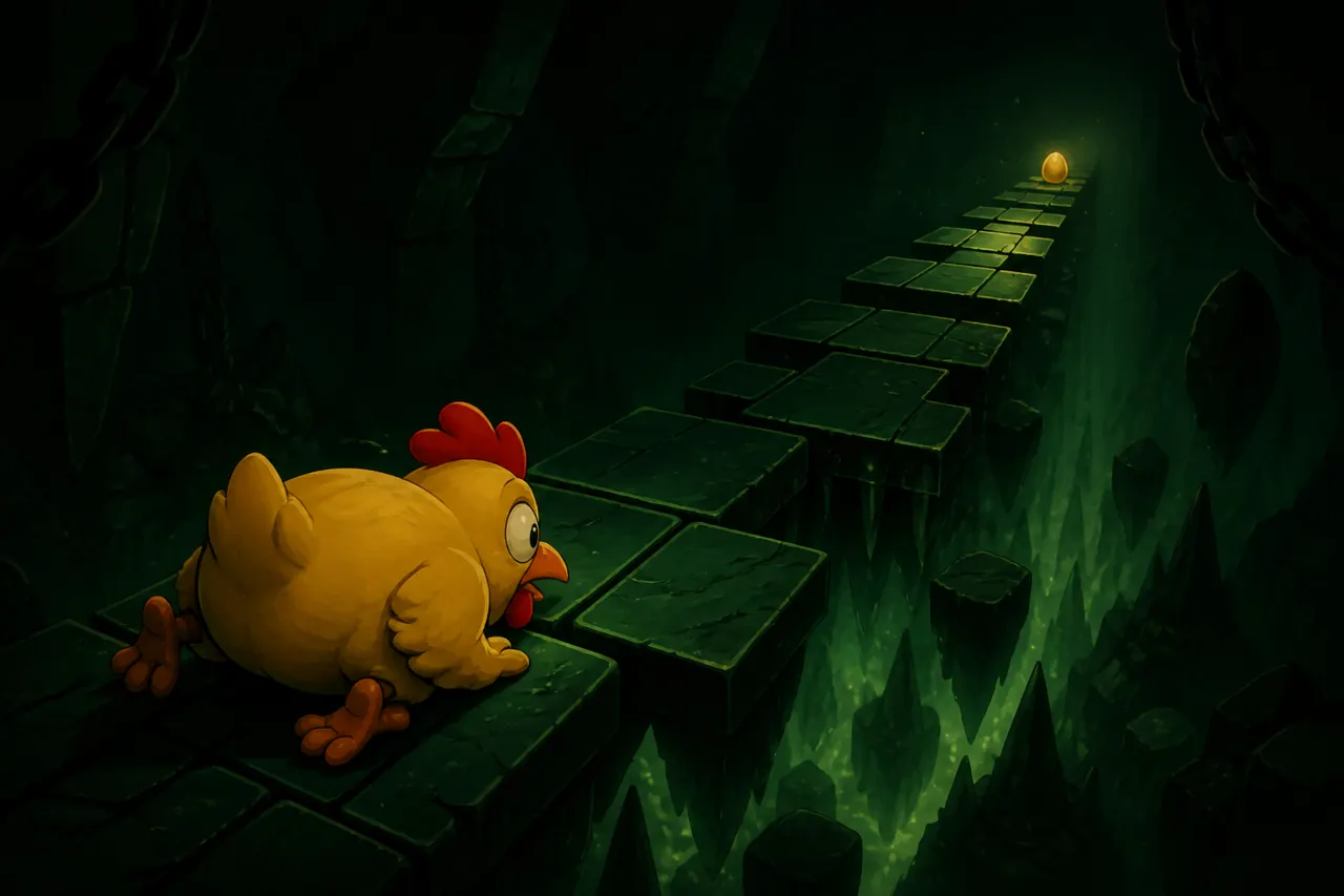 Hen on a tighter Chicken Road of arches, egg far ahead