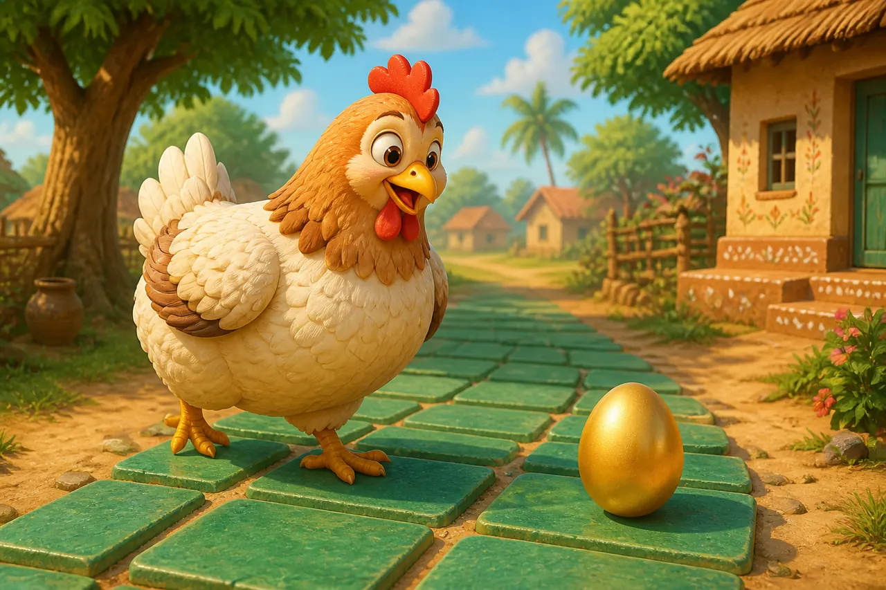 Same Chicken Road hen, same arches, Hindi search is the label not the art