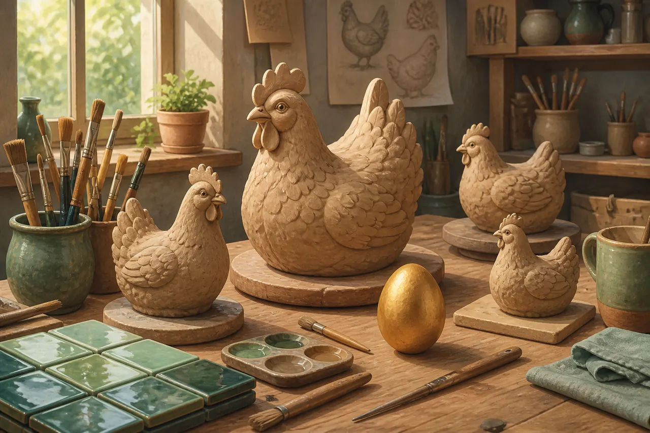 Studio-side Chicken Road table, hen and egg, no celebrity