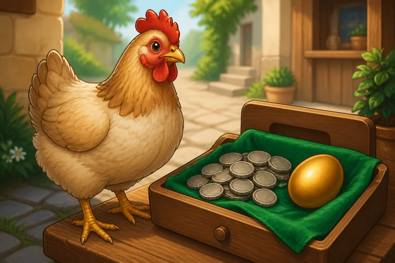 Closed cash box, Chicken Road egg still in the last arch